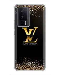 Чехол для Xiaomi POCO F5 Pro с картинкой «LV — золотые искры»