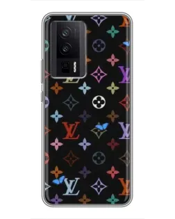 Чехол для Xiaomi POCO F5 Pro с картинкой «Цветная монограмма LV»