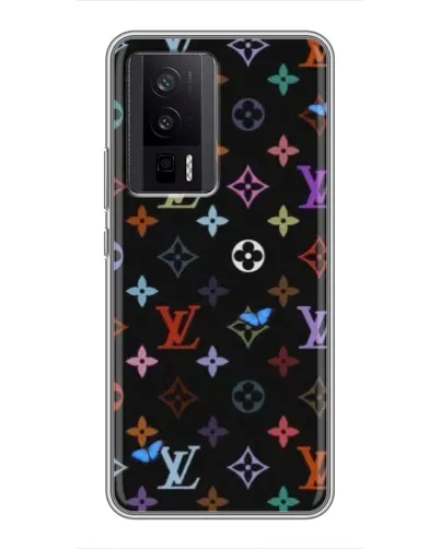 Чехол для Xiaomi POCO F5 Pro с картинкой «Цветная монограмма LV»