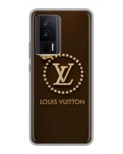 Чехол для Xiaomi POCO F5 Pro с картинкой «LV — золотая печать»
