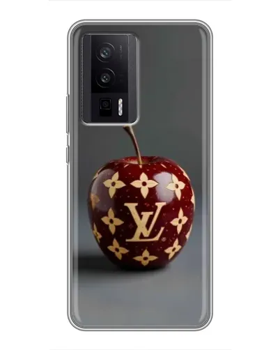 Чехол для Xiaomi POCO F5 Pro с картинкой «Красное яблоко LV»