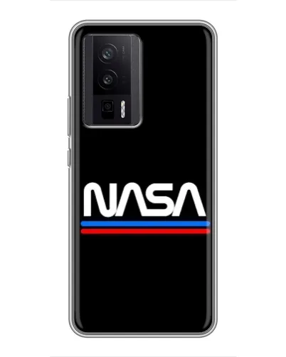 Чехол для Xiaomi POCO F5 Pro с картинкой «NASA — классика Red Blue»