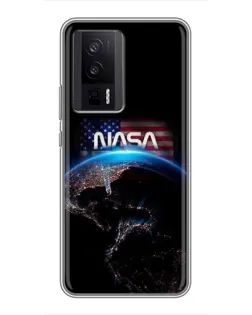 Чехол для Xiaomi POCO F5 Pro с картинкой «Земля из космоса NASA»