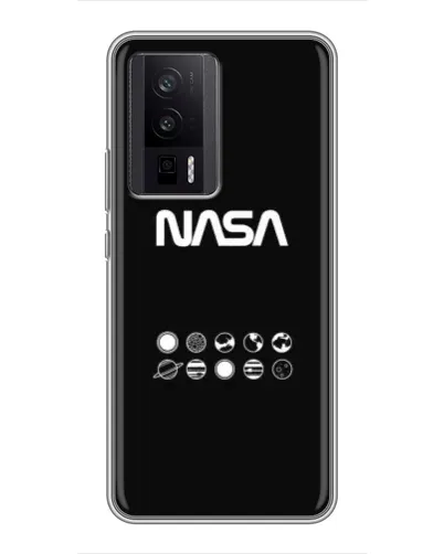 Чехол для Xiaomi POCO F5 Pro с картинкой «NASA — технический принт»