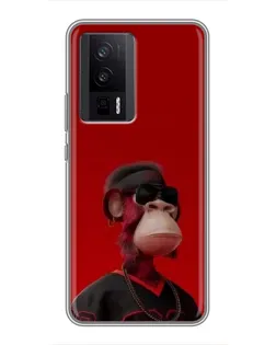 Чехол для Xiaomi POCO F5 Pro с картинкой «Bored Ape в красном» Чехол для Xiaomi POCO F5 Pro с картинкой «Bored Ape в красном»
