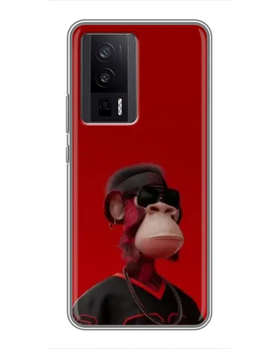 Чехол для Xiaomi POCO F5 Pro с картинкой «Bored Ape в красном» Чехол для Xiaomi POCO F5 Pro с картинкой «Bored Ape в красном»