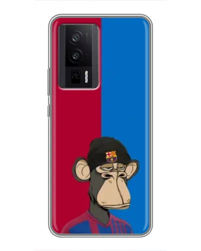 Чехол для Xiaomi POCO F5 Pro с картинкой «Bored Ape — фанат Барсы» Чехол для Xiaomi POCO F5 Pro с картинкой «Bored Ape — фанат Барсы»