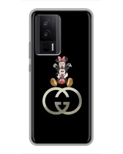 Чехол для Xiaomi POCO F5 Pro с картинкой «Минни Маус на лого»