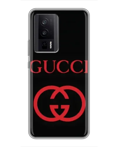 Чехол для Xiaomi POCO F5 Pro с картинкой «Gucci — красный логотип» Чехол для Xiaomi POCO F5 Pro с картинкой «Gucci — красный логотип»