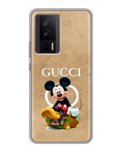 Чехол для Xiaomi POCO F5 Pro с картинкой «Микки Маус Gucci — крафт» Чехол для Xiaomi POCO F5 Pro с картинкой «Микки Маус Gucci — крафт»
