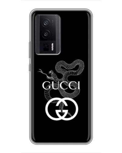 Чехол для Xiaomi POCO F5 Pro с картинкой «Gucci — серебряная змея» Чехол для Xiaomi POCO F5 Pro с картинкой «Gucci — серебряная змея»