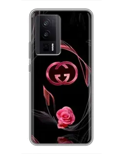 Чехол для Xiaomi POCO F5 Pro с картинкой «Gucci — неоновая роза»