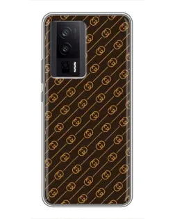 Чехол для Xiaomi POCO F5 Pro с картинкой «Gucci — золотые диагонали»