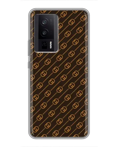 Чехол для Xiaomi POCO F5 Pro с картинкой «Gucci — золотые диагонали» Чехол для Xiaomi POCO F5 Pro с картинкой «Gucci — золотые диагонали»
