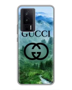Чехол для Xiaomi POCO F5 Pro с картинкой «Gucci — горный пейзаж»