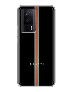 Чехол для Xiaomi POCO F5 Pro с картинкой «Gucci — строгая линия»