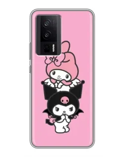 Чехол для Xiaomi POCO F5 Pro с картинкой «My Melody и Kuromi»