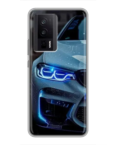 Чехол для Xiaomi POCO F5 Pro с картинкой «Взгляд BMW с синими фарами» Чехол для Xiaomi POCO F5 Pro с картинкой «Взгляд BMW с синими фарами»