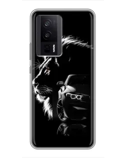 Чехол для Xiaomi POCO F5 Pro с картинкой «BMW и лев» Чехол для Xiaomi POCO F5 Pro с картинкой «BMW и лев»