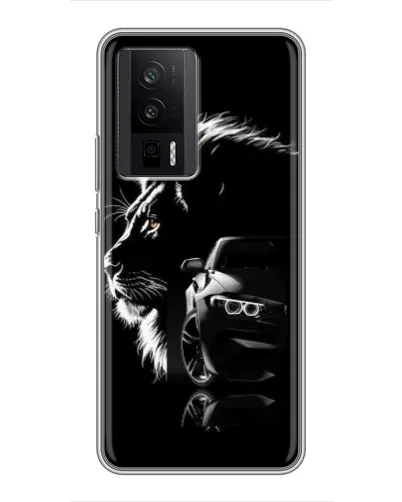 Чехол для Xiaomi POCO F5 Pro с картинкой «BMW и лев» Чехол для Xiaomi POCO F5 Pro с картинкой «BMW и лев»