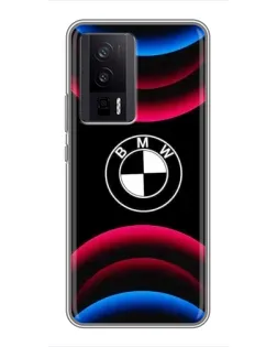 Чехол для Xiaomi POCO F5 Pro с картинкой «Логотип BMW и неоновые дуги» Чехол для Xiaomi POCO F5 Pro с картинкой «Логотип BMW и неоновые дуги»