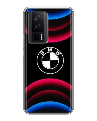 Чехол для Xiaomi POCO F5 Pro с картинкой «Логотип BMW и неоновые дуги» Чехол для Xiaomi POCO F5 Pro с картинкой «Логотип BMW и неоновые дуги»