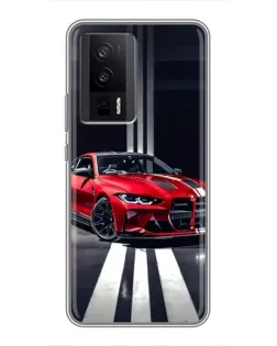 Чехол для Xiaomi POCO F5 Pro с картинкой «Красная BMW на дороге» Чехол для Xiaomi POCO F5 Pro с картинкой «Красная BMW на дороге»