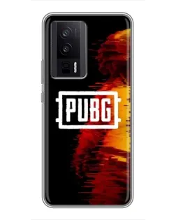 Чехол для Xiaomi POCO F5 Pro с картинкой «Яркий логотип PUBG»