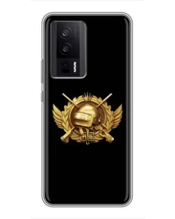 Чехол для Xiaomi POCO F5 Pro с картинкой «PUBG — оранжевый градиент» Чехол для Xiaomi POCO F5 Pro с картинкой «PUBG — оранжевый градиент»
