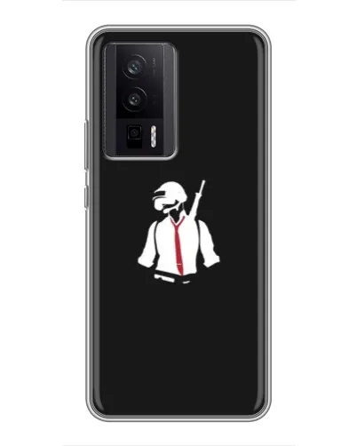 Чехол для Xiaomi POCO F5 Pro с картинкой «PUBG — силуэт воина» Чехол для Xiaomi POCO F5 Pro с картинкой «PUBG — силуэт воина»