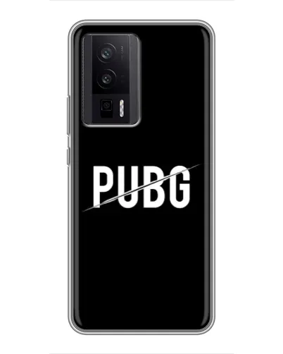 Чехол для Xiaomi POCO F5 Pro с картинкой «PUBG — белый логотип» Чехол для Xiaomi POCO F5 Pro с картинкой «PUBG — белый логотип»