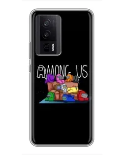 Чехол для Xiaomi POCO F5 Pro с картинкой «Логотип Among Us»