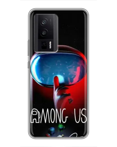 Чехол для Xiaomi POCO F5 Pro с картинкой «Красный импостер — макро»
