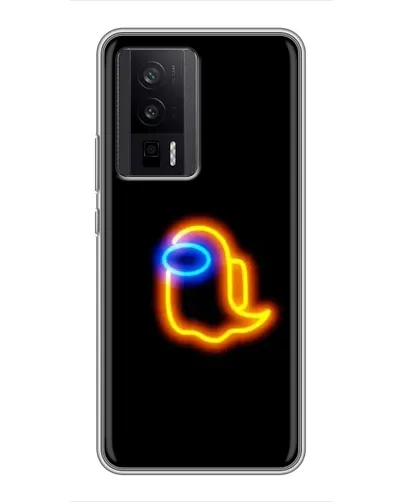 Чехол для Xiaomi POCO F5 Pro с картинкой «Among Us неоновое сияние»