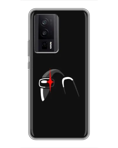 Чехол для Xiaomi POCO F5 Pro с картинкой «Among Us шлем»