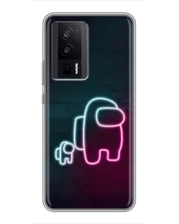 Чехол для Xiaomi POCO F5 Pro с картинкой «Among Us неон-арт»