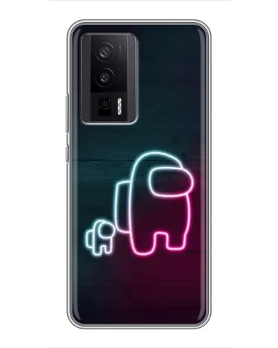 Чехол для Xiaomi POCO F5 Pro с картинкой «Among Us неон-арт»