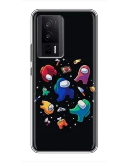 Чехол для Xiaomi POCO F5 Pro с картинкой «Among Us космос»
