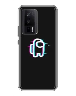 Чехол для Xiaomi POCO F5 Pro с картинкой «Among Us неон»