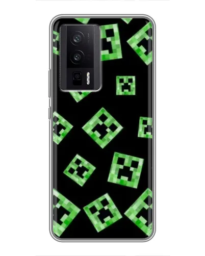 Чехол для Xiaomi POCO F5 Pro с картинкой «Паттерн с криперами» Чехол для Xiaomi POCO F5 Pro с картинкой «Паттерн с криперами»
