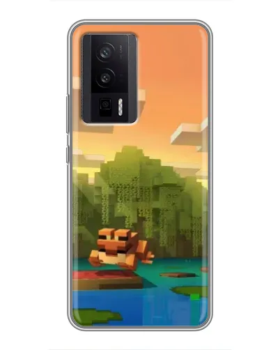 Чехол для Xiaomi POCO F5 Pro с картинкой «Майнкрафт закат солнца» Чехол для Xiaomi POCO F5 Pro с картинкой «Майнкрафт закат солнца»