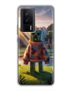 Чехол для Xiaomi POCO F5 Pro с картинкой «Крипер в свитере» Чехол для Xiaomi POCO F5 Pro с картинкой «Крипер в свитере»