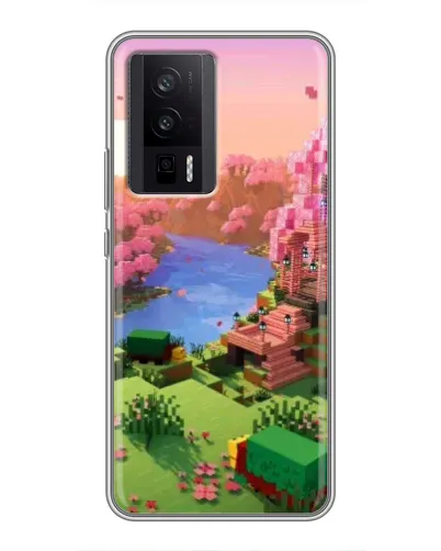 Чехол для Xiaomi POCO F5 Pro с картинкой «Розовое дерево Minecraft» Чехол для Xiaomi POCO F5 Pro с картинкой «Розовое дерево Minecraft»
