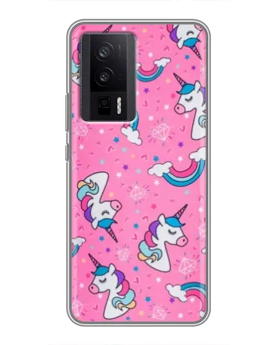 Чехол для Xiaomi POCO F5 Pro с картинкой «Unicorn паттерн розовый» Чехол для Xiaomi POCO F5 Pro с картинкой «Unicorn паттерн розовый»