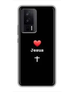 Чехол для Xiaomi POCO F5 Pro с картинкой «Сердце - Jesus» Чехол для Xiaomi POCO F5 Pro с картинкой «Сердце - Jesus»