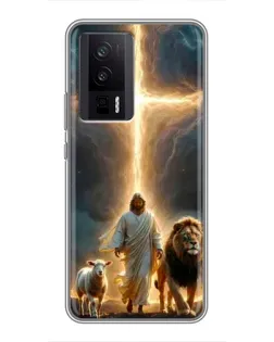 Чехол для Xiaomi POCO F5 Pro с картинкой «Лев Иуды и Свет» Чехол для Xiaomi POCO F5 Pro с картинкой «Лев Иуды и Свет»
