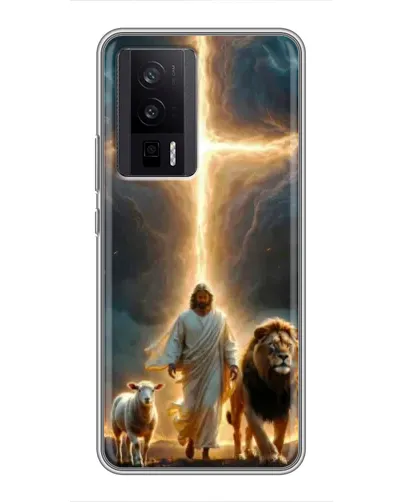 Чехол для Xiaomi POCO F5 Pro с картинкой «Лев Иуды и Свет» Чехол для Xiaomi POCO F5 Pro с картинкой «Лев Иуды и Свет»