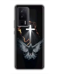 Чехол для Xiaomi POCO F5 Pro с картинкой «Голубь и Свет»