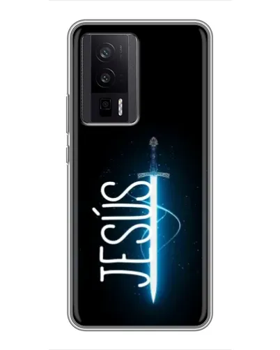 Чехол для Xiaomi POCO F5 Pro с картинкой «Меч Духа Jesus» Чехол для Xiaomi POCO F5 Pro с картинкой «Меч Духа Jesus»