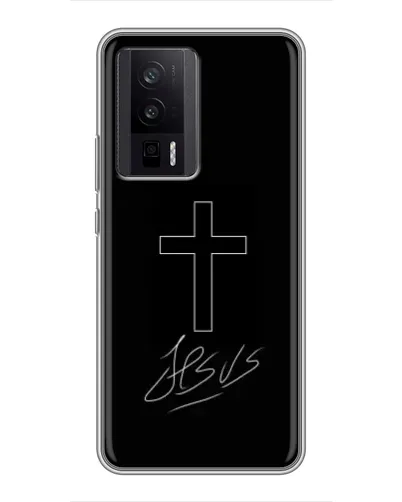 Чехол для Xiaomi POCO F5 Pro с картинкой «Графический крест Jesus» Чехол для Xiaomi POCO F5 Pro с картинкой «Графический крест Jesus»